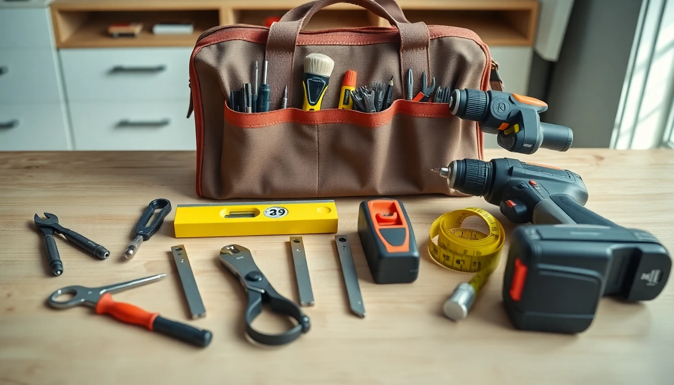 Hand tools laid out ready for a small repair job