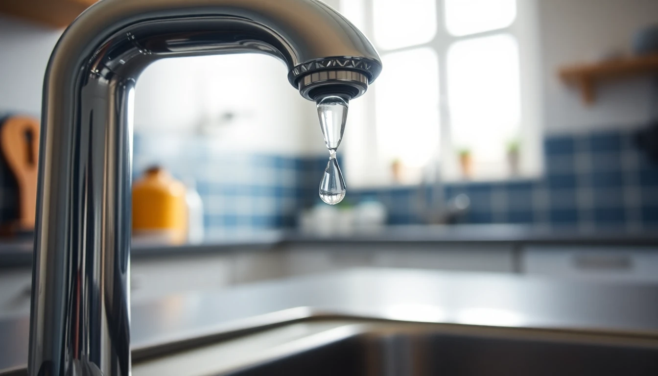 A dripping kitchen mixer tap being repaired